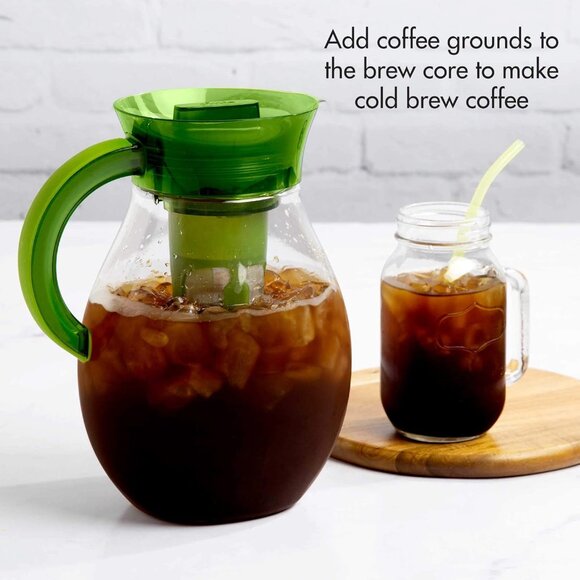 Shatter-Proof Primula Big Iced Tea Pitcher with Infuser Cold Brew Coffee Green - Picture 3 of 4